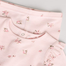 Load image into Gallery viewer, Pink Ditsy Baby Long Sleeve Frill Top And Leggings Set (0-18mths)
