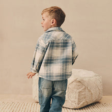 Load image into Gallery viewer, Blue Check Long Sleeve Shirt and T-Shirt Set (3mths-6yrs)
