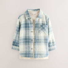 Load image into Gallery viewer, Blue Check Long Sleeve Shirt and T-Shirt Set (3mths-6yrs)
