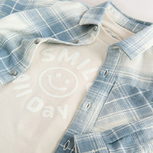 Load image into Gallery viewer, Blue Check Long Sleeve Shirt and T-Shirt Set (3mths-6yrs)
