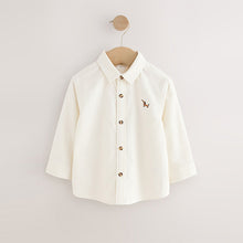 Load image into Gallery viewer, Ecru Long Sleeve Corduroy Character Shirt (3mths-6yrs)
