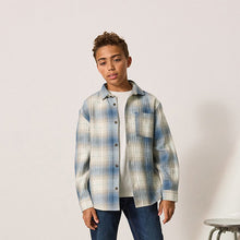 Load image into Gallery viewer, Blue Shadow Long Sleeve Check Shirt and T-Shirt Set 2 Piece (3-12yrs)
