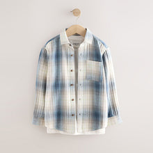 Load image into Gallery viewer, Blue Shadow Long Sleeve Check Shirt and T-Shirt Set 2 Piece (3-12yrs)
