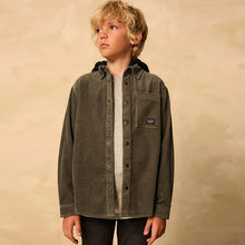 Load image into Gallery viewer, Khaki Green Corduroy Hooded Overshirt (3-12yrs)
