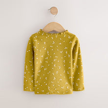 Load image into Gallery viewer, Green Ditsy Floral Long Sleeve Pointelle T-Shirt (3mths-6yrs)
