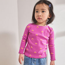 Load image into Gallery viewer, Purple Rainbow Rib Long Sleeve T-Shirt (3mths-6yrs)
