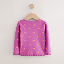 Load image into Gallery viewer, Purple Rainbow Rib Long Sleeve T-Shirt (3mths-6yrs)
