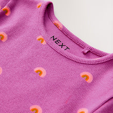 Load image into Gallery viewer, Purple Rainbow Rib Long Sleeve T-Shirt (3mths-6yrs)
