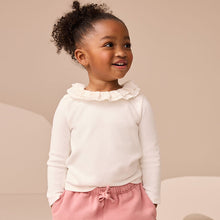 Load image into Gallery viewer, White Long Sleeve Collar Top (3mths-6yrs)
