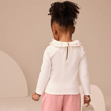 Load image into Gallery viewer, White Long Sleeve Collar Top (3mths-6yrs)
