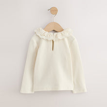Load image into Gallery viewer, White Long Sleeve Collar Top (3mths-6yrs)
