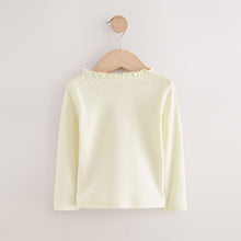 Load image into Gallery viewer, Ecru White Long Sleeve Pointelle T-Shirt (3mths-6yrs)
