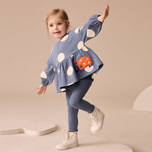 Load image into Gallery viewer, Navy Ladybird Long Sleeve Peplum Top and Leggings Set (3mths-6yrs)
