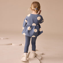 Load image into Gallery viewer, Navy Ladybird Long Sleeve Peplum Top and Leggings Set (3mths-6yrs)
