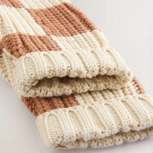 Load image into Gallery viewer, Natural Checkerboard Baby Knitted Cardigan (0-18mths)

