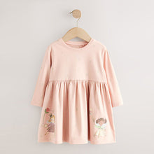 Load image into Gallery viewer, Pink Fairy Long Sleeve Embellished Dress (3mths-6yrs)
