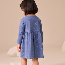 Load image into Gallery viewer, Blue Guinea Pig Long Sleeve Embellished Dress (6mths-6yrs)
