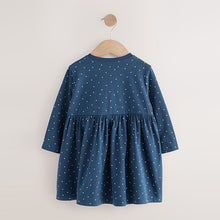 Load image into Gallery viewer, Blue Guinea Pig Long Sleeve Embellished Dress (6mths-6yrs)
