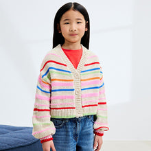 Load image into Gallery viewer, Rainbow Stripe Boxy Cardigan (3-12yrs)
