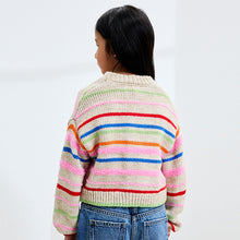 Load image into Gallery viewer, Rainbow Stripe Boxy Cardigan (3-12yrs)
