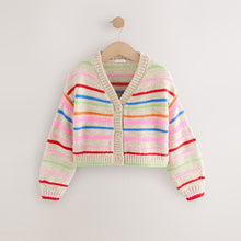 Load image into Gallery viewer, Rainbow Stripe Boxy Cardigan (3-12yrs)
