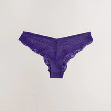 Load image into Gallery viewer, Purple Brazilian Mesh &amp; Lace Knickers
