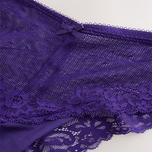 Load image into Gallery viewer, Purple Brazilian Mesh &amp; Lace Knickers
