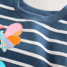 Load image into Gallery viewer, Navy Stripe Characters Sweatshirt and Leggings Set (3mths-6yrs)
