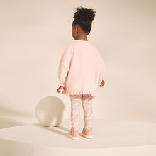 Load image into Gallery viewer, Pink Floral Fairy Frill Hem Sweatshirt &amp; Leggings Set (3mths-6yrs)
