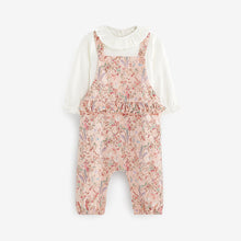 Load image into Gallery viewer, Pale Pink Baby 2pc Baby Dungaree &amp; Bodysuit Set (0mths-18 mths)
