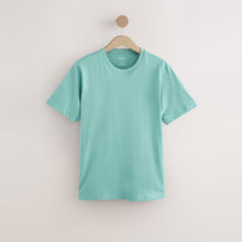 Load image into Gallery viewer, Turquoise Blue Slim Fit Essential Crew Neck Cotton T-Shirt
