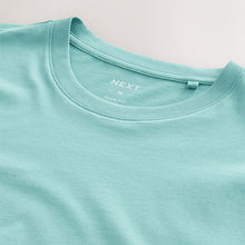 Load image into Gallery viewer, Turquoise Blue Slim Fit Essential Crew Neck Cotton T-Shirt
