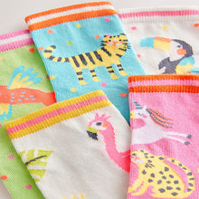 Load image into Gallery viewer, Multi 5 Pack Cotton Rich Flamingo Ankle Socks
