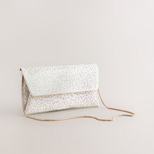 Load image into Gallery viewer, Silver Clutch Bag with Detachable Chain
