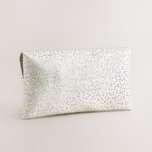 Load image into Gallery viewer, Silver Clutch Bag with Detachable Chain
