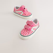 Load image into Gallery viewer, Pink Heart Standard Fit (F) Touch Fastening Trainers
