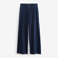Load image into Gallery viewer, Indigo Blue Jersey Denim Wide Leg Trousers
