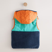 Load image into Gallery viewer, Multi Colourblock Borg Gilet (3mths-3yrs)
