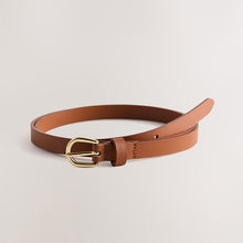 Load image into Gallery viewer, Black/Tan Skinny PU Belts 2 Pack

