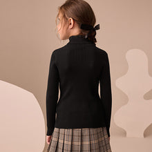 Load image into Gallery viewer, Black Roll Neck Knit Jumper (3-16yrs)
