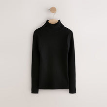 Load image into Gallery viewer, Black Roll Neck Knit Jumper (3-16yrs)
