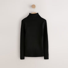 Load image into Gallery viewer, Black Roll Neck Knit Jumper (3-16yrs)
