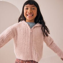 Load image into Gallery viewer, Pink Fluffy Zip Through Hoodie (3-12yrs)
