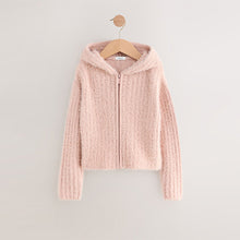 Load image into Gallery viewer, Pink Fluffy Zip Through Hoodie (3-12yrs)
