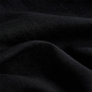 Black Halterneck Maxi Dress With Linen