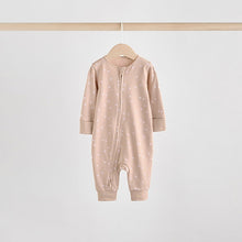 Load image into Gallery viewer, Pink 4 Pack Two Way Zip Baby Sleepsuits (0-18mths)
