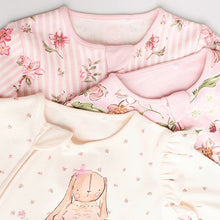 Load image into Gallery viewer, Pink Two Way Zip Sleepsuits 3 Pack (0-18mths)
