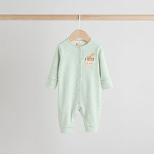 Load image into Gallery viewer, Cream 3 Pack Baby Sleepsuits (0-18mths)

