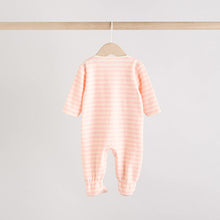 Load image into Gallery viewer, Pink 2 Pack Micro Fleece Two Way Zip Baby Sleepsuits
