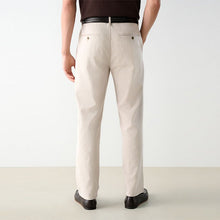 Load image into Gallery viewer, Light Stone Belted Cotton Linen Trousers
